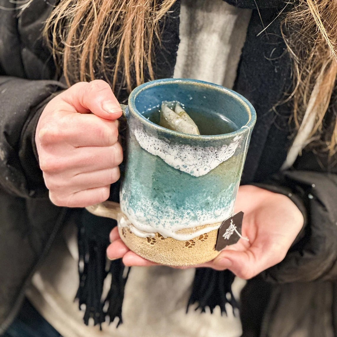 Fun Beach Dog Paw Coffee Mug