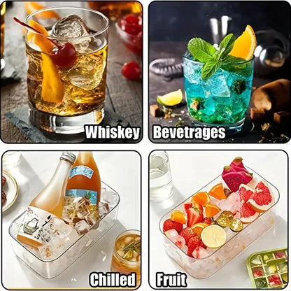 Large Silicone Ice Cube Tray with Lid - 64 Cubes