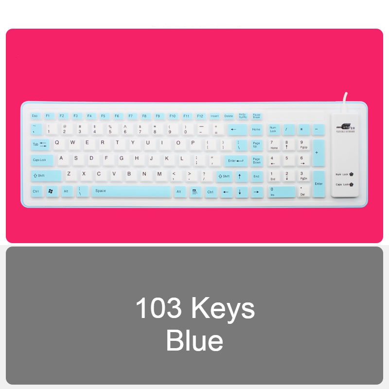 Compact Flexible USB Keyboard with Waterproof Silent Keys
