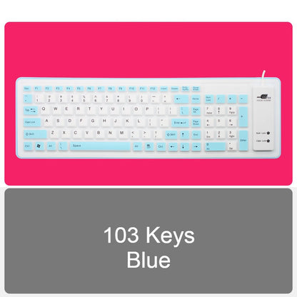 Compact Flexible USB Keyboard with Waterproof Silent Keys