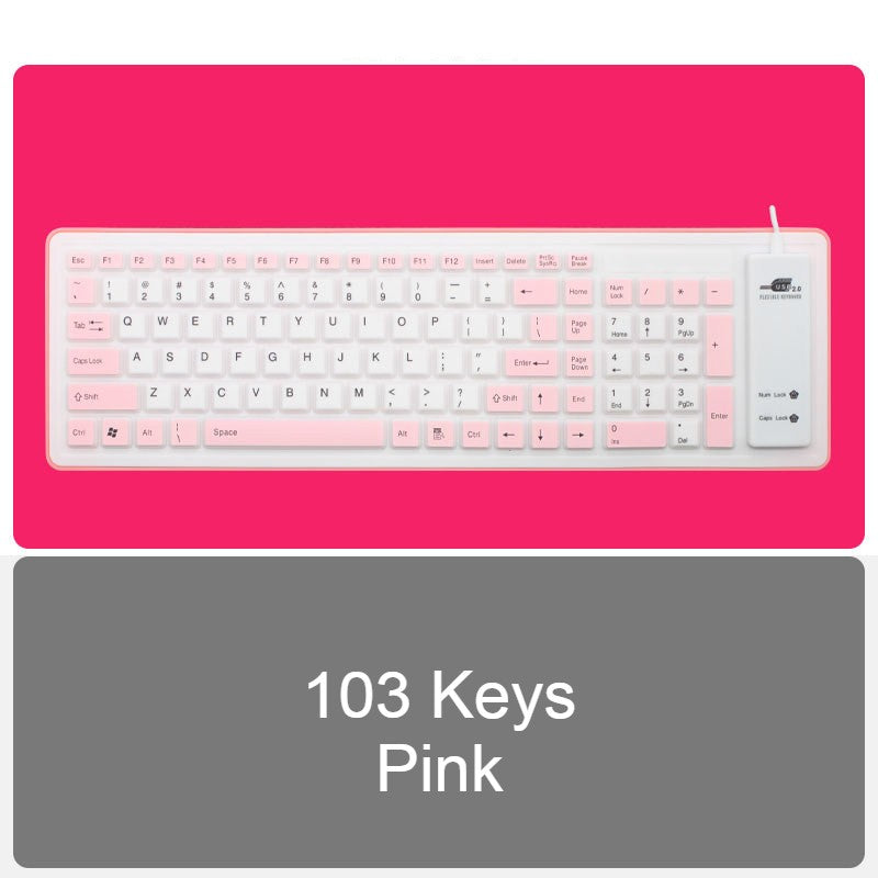 Compact Flexible USB Keyboard with Waterproof Silent Keys