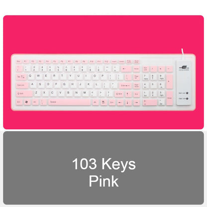 Compact Flexible USB Keyboard with Waterproof Silent Keys