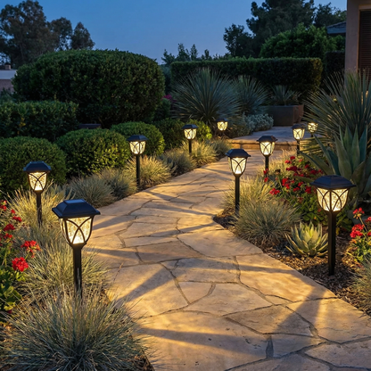 2 Pcs Solar-powered LED garden lights for pathways