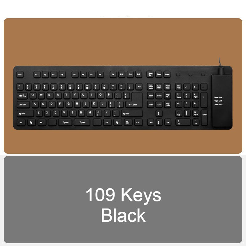 Compact Flexible USB Keyboard with Waterproof Silent Keys