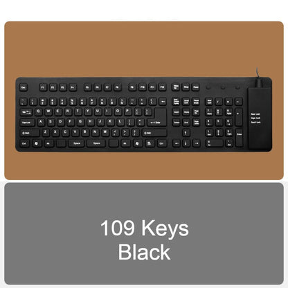 Compact Flexible USB Keyboard with Waterproof Silent Keys