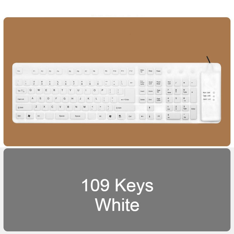 Compact Flexible USB Keyboard with Waterproof Silent Keys