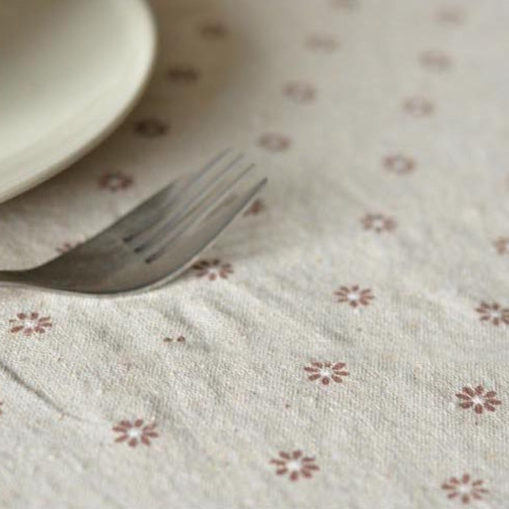 Floral Pattern Cotton Table Cover