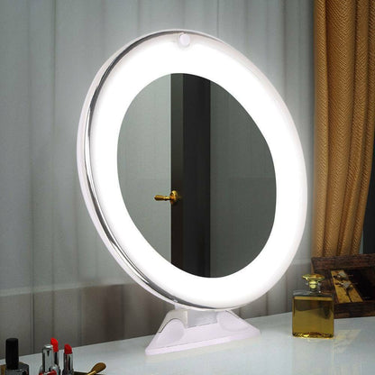 Portable LED Travel Makeup Mirror 10x Magnification
