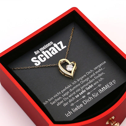 Lovely Rose Gift Box with 14k Gold Heart Necklace