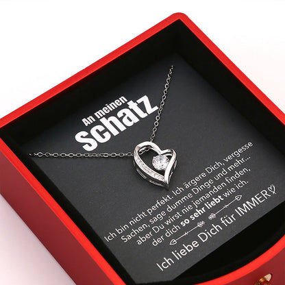 Lovely Rose Gift Box with 14k Gold Heart Necklace