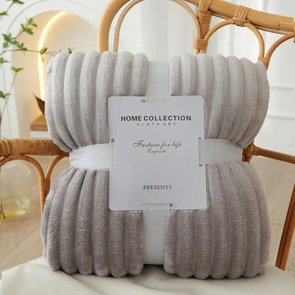 Plush Striped Soft Fleece Throw Blanket - Yeezlab