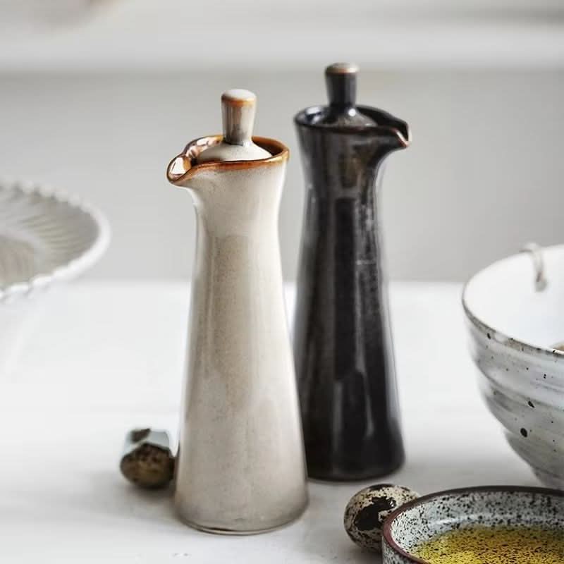 Small White Ceramic Oil Bottle 120ml