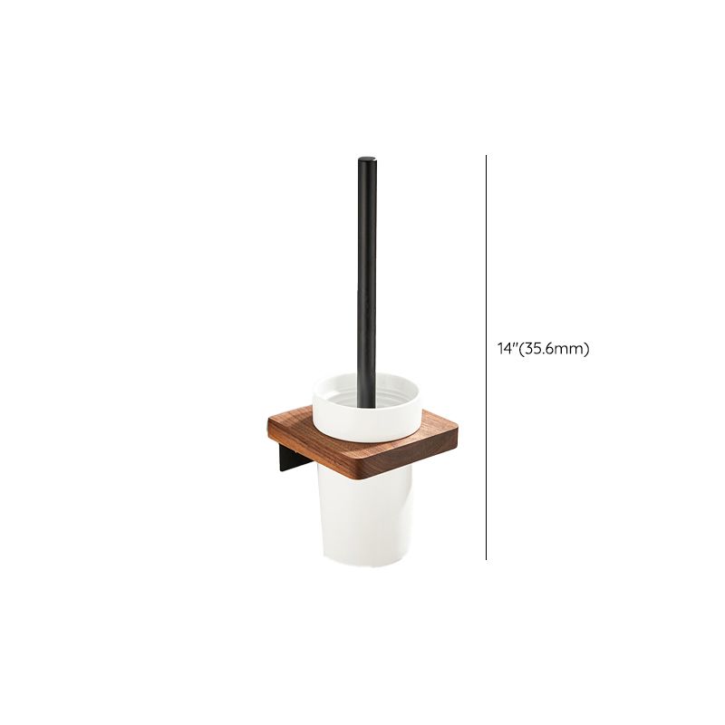 Modern Wood and Metal Bathroom Accessory Set