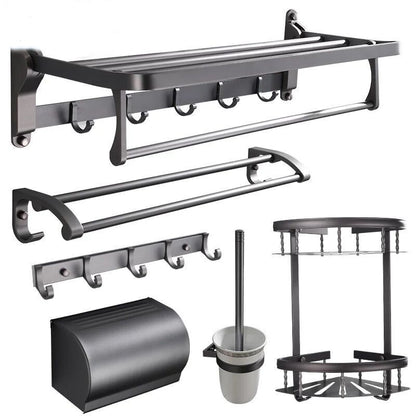 Stylish 5-Piece Bathroom Set with Shelf and Towel Bar