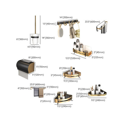 Luxury Black Brass Bathroom Accessories Set