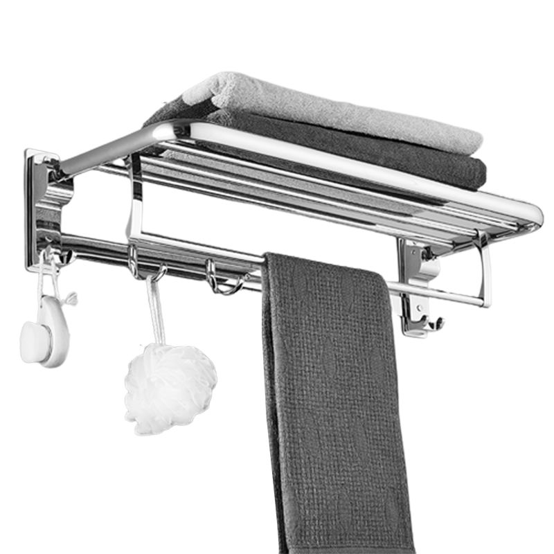 Sleek Chrome Bathroom Shelf Stainless Steel Accessory Set