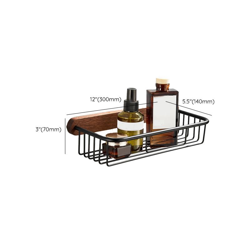 Modern Wood and Metal Bathroom Accessory Set