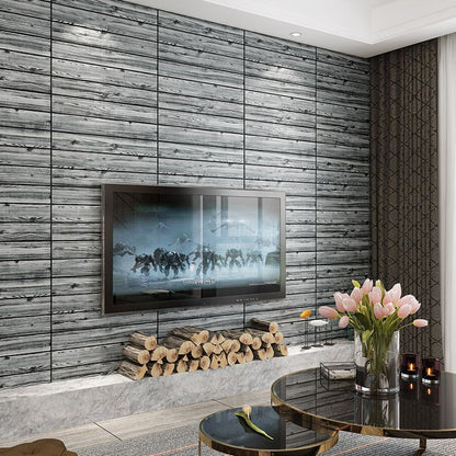 Contemporary Wooden Wall Panels Ceiling Planks Set of 6