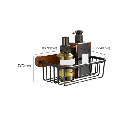 Modern Wood and Metal Bathroom Accessory Set