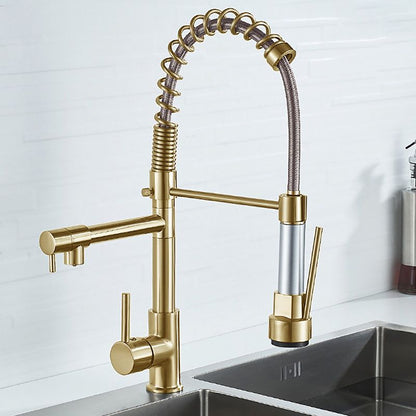 Luxury Brass Bathroom Faucet 3-Function Sink Tap
