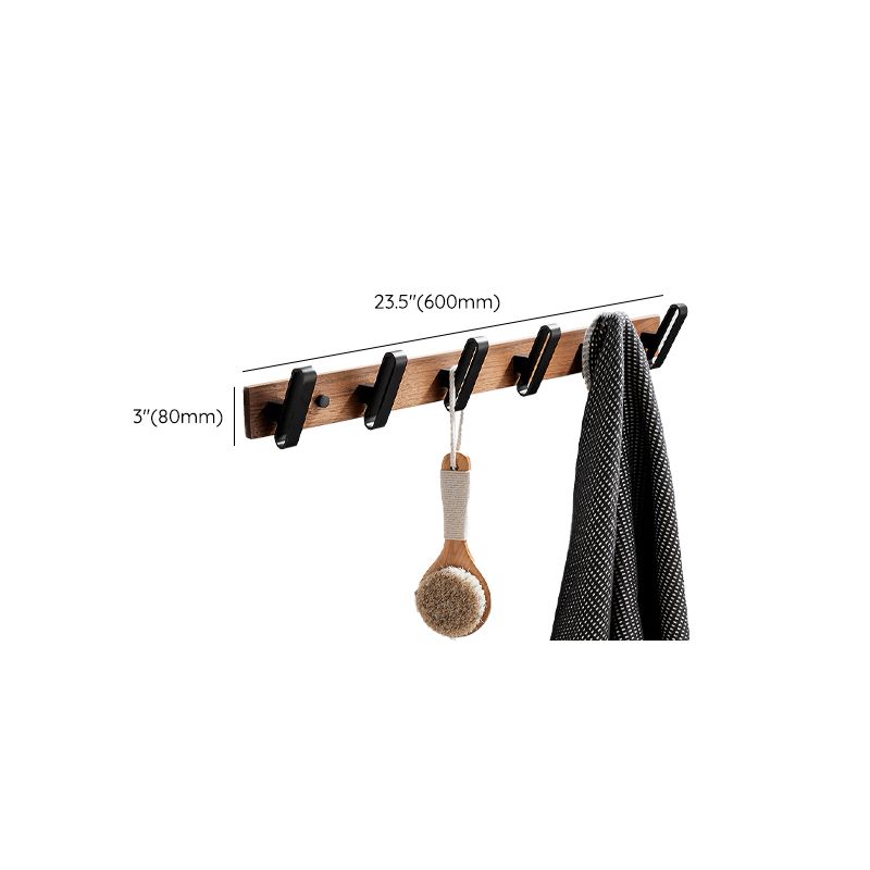 Modern Wood and Metal Bathroom Accessory Set