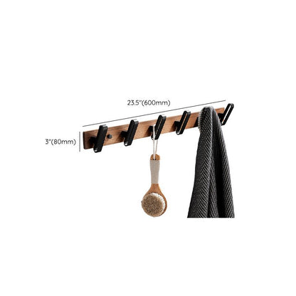 Modern Wood and Metal Bathroom Accessory Set