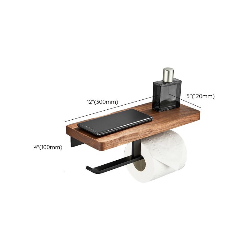 Modern Wood and Metal Bathroom Accessory Set