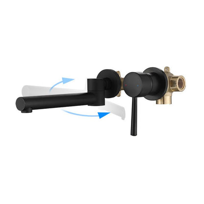 Modern 2-Hole Wall Mount Bathroom Sink Faucet