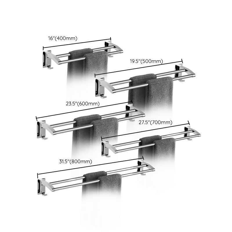 Sleek Chrome Bathroom Shelf Stainless Steel Accessory Set