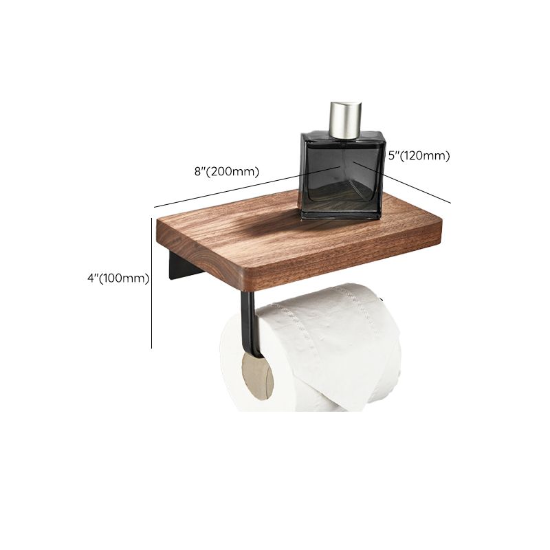 Modern Wood and Metal Bathroom Accessory Set