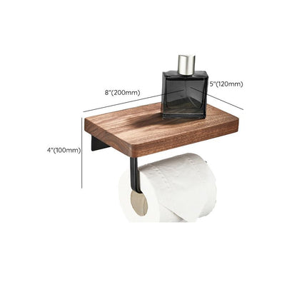 Modern Wood and Metal Bathroom Accessory Set