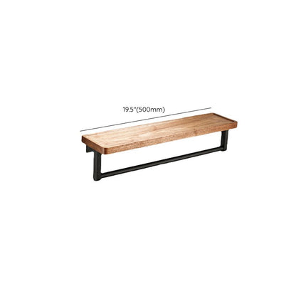 Modern Wood and Metal Bathroom Accessory Set