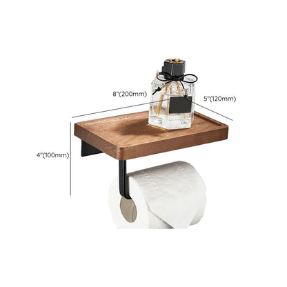 Modern Wood and Metal Bathroom Accessory Set