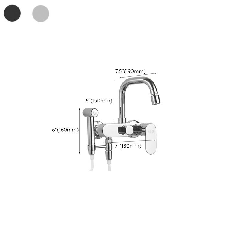 Modern Chrome Bathtub Faucet Handle