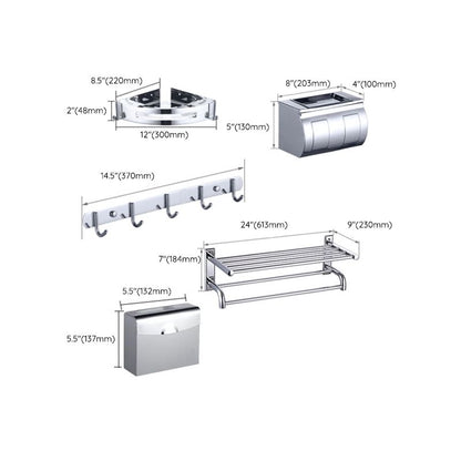 Modern Silver Bath Accessories Set or Individual Pieces
