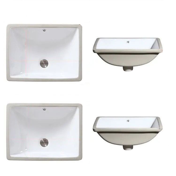 Contemporary Undermount Oval Ceramic Sink with Drain