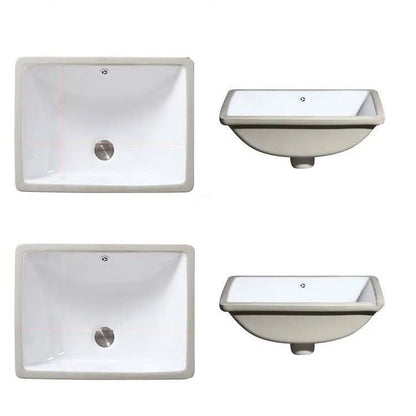Contemporary Undermount Oval Ceramic Sink with Drain