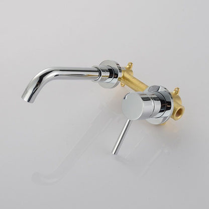 Modern 2-Hole Wall Mount Bathroom Sink Faucet