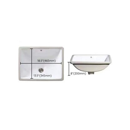 Contemporary Undermount Oval Ceramic Sink with Drain