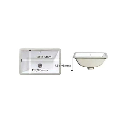 Contemporary Undermount Oval Ceramic Sink with Drain