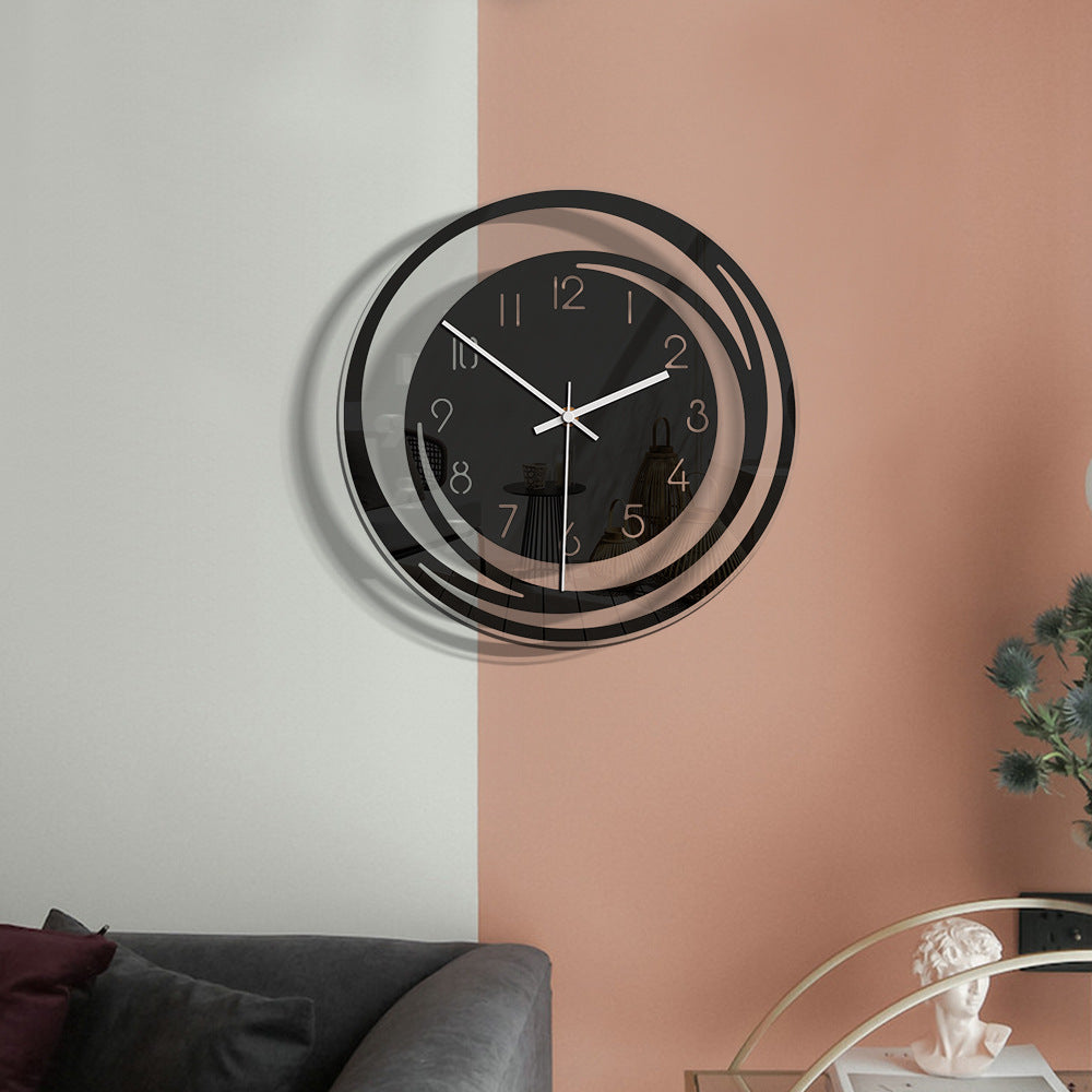 Slim Quiet Wall Clock in Acrylic - Contemporary Design