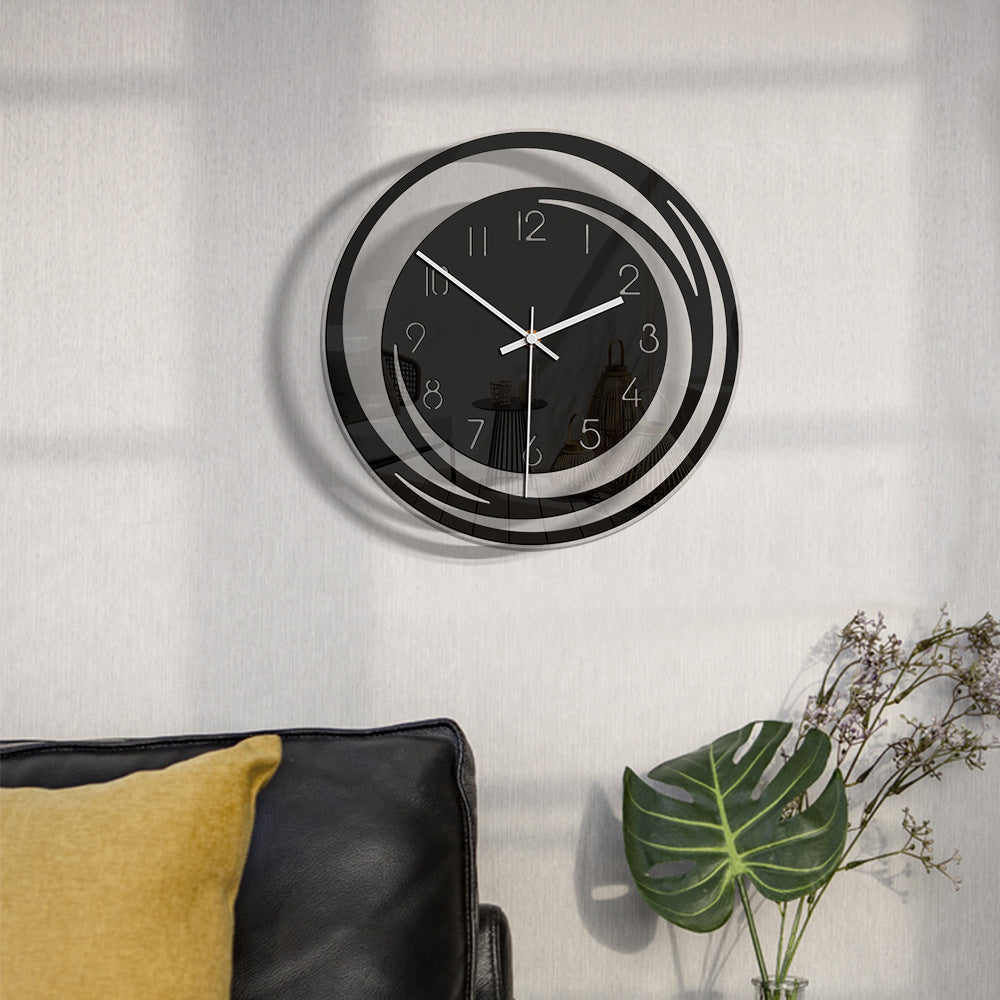 Slim Quiet Wall Clock in Acrylic - Contemporary Design