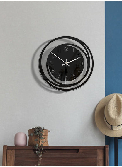 Slim Quiet Wall Clock in Acrylic - Contemporary Design
