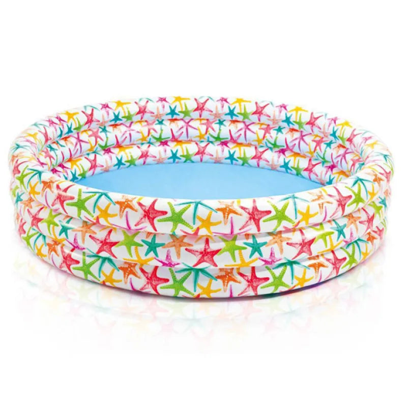 Fun Kids Inflatable Pool with Colorful Ocean Design - Yeezlab