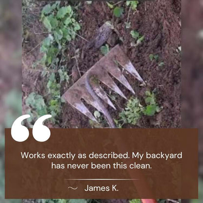 Heavy Duty Metal Yard Rake with Strong Garden Tines