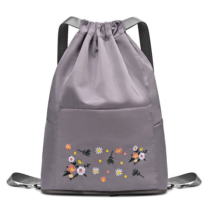 Casual Embroidered Cotton Yoga Tote Bag