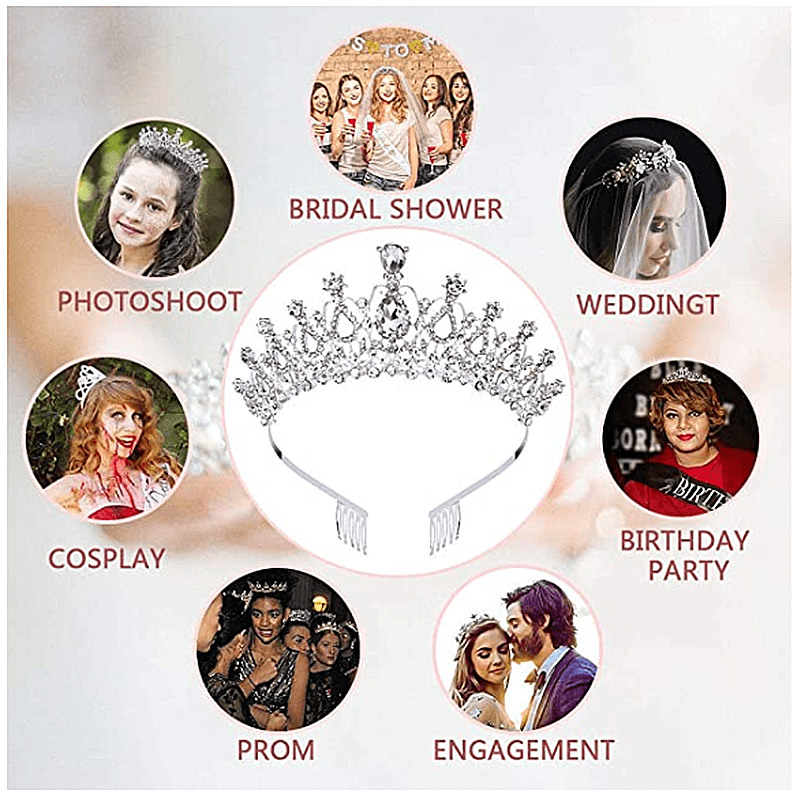 Sparkling Diamond Tiara Hair Comb