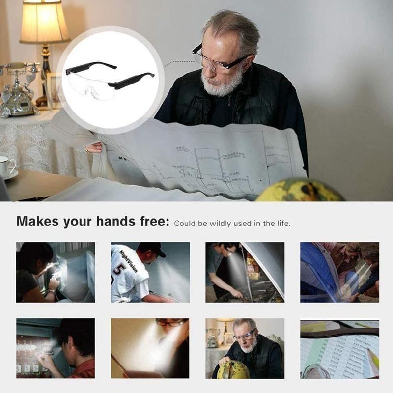 Illuminated Reading Glasses with LED Magnifier
