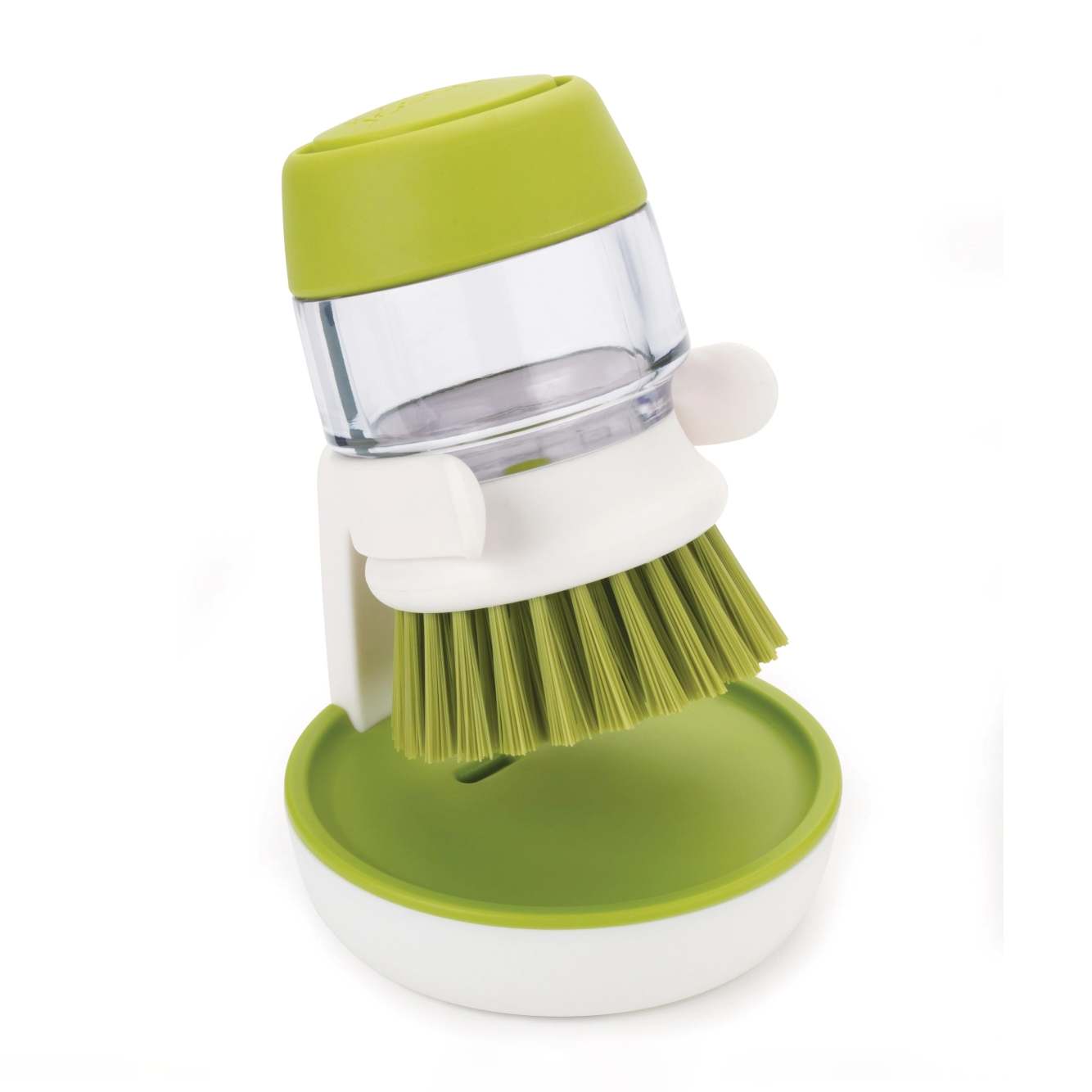 Easy grip dish brush with soap dispenser