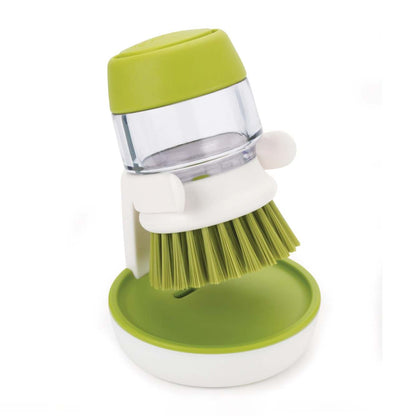 Easy grip dish brush with soap dispenser